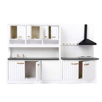 HKM-429907 Two-Piece European-Style Dollhouse Kitchen Cabinets Set with Working Doors and Metal Handles