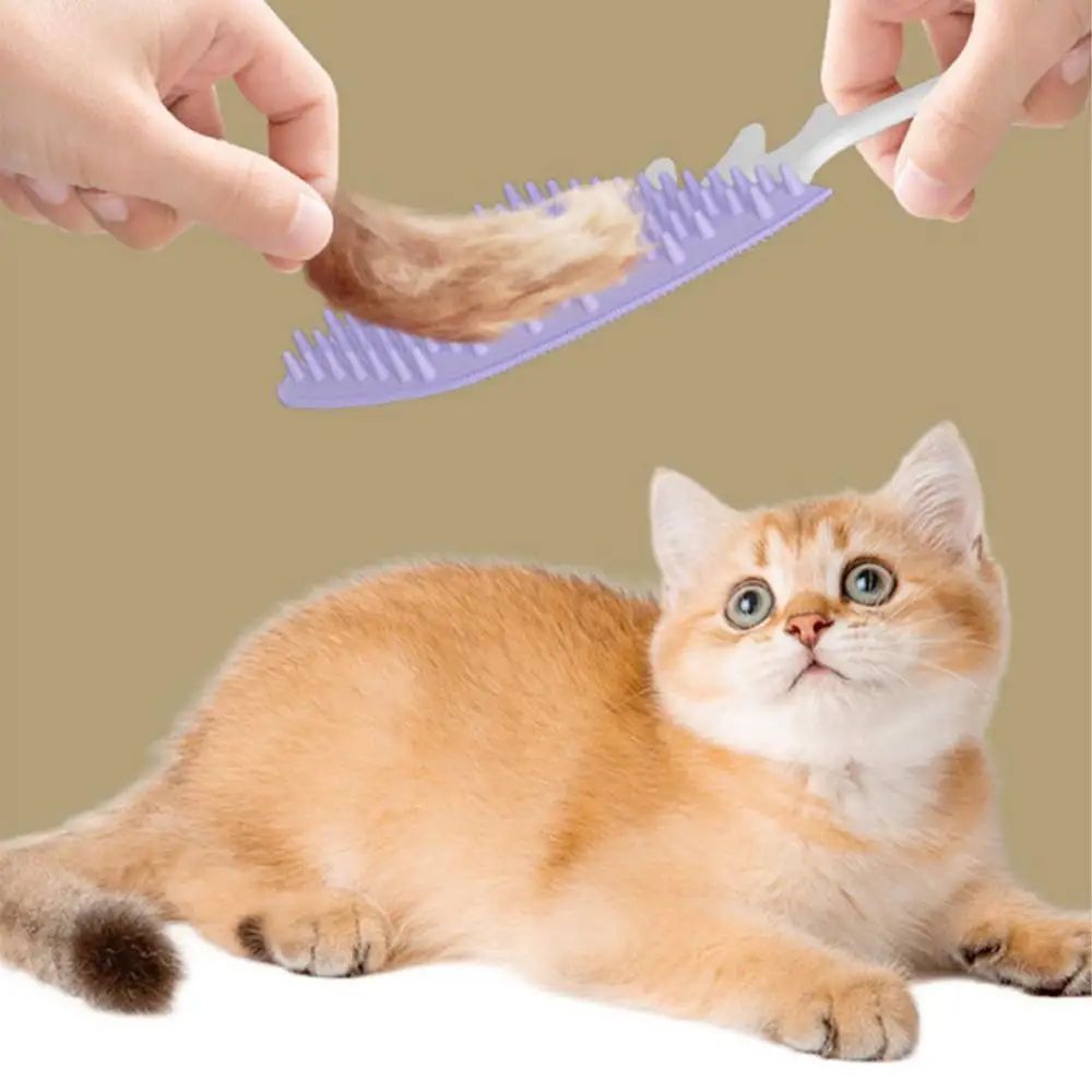 HKM-4299197 Fishbone-Shaped Cat and Dog Grooming Brush for Easy Detangling and Fur Care
