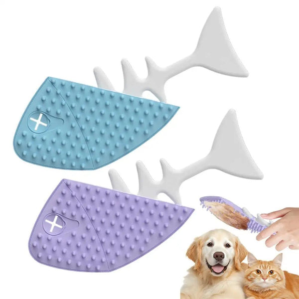 HKM-4299197 Fishbone-Shaped Cat and Dog Grooming Brush for Easy Detangling and Fur Care