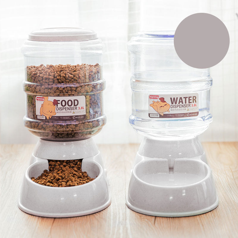 HKM-4299453 Dual-Purpose Cat Feeder and Drinking Fountain - Durable ABS and PVC Alloy Materials