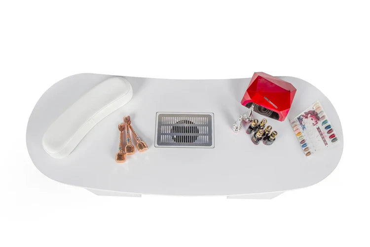 HKM-430099 Multi-functional Nail Salon Manicure Table with Drawers and Integrated Nail Cleaner