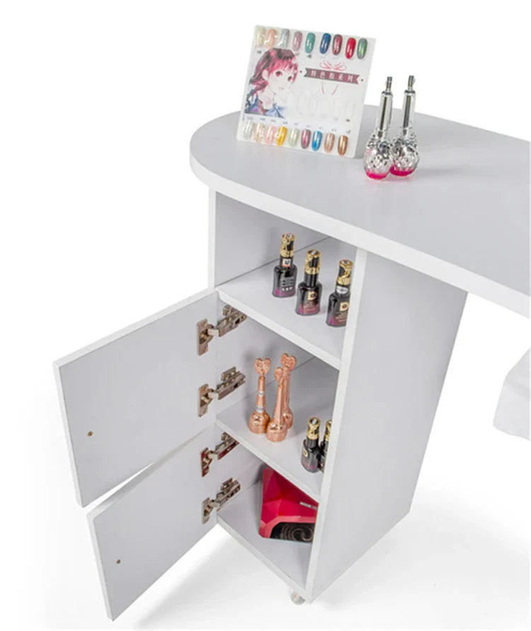 HKM-430099 Multi-functional Nail Salon Manicure Table with Drawers and Integrated Nail Cleaner
