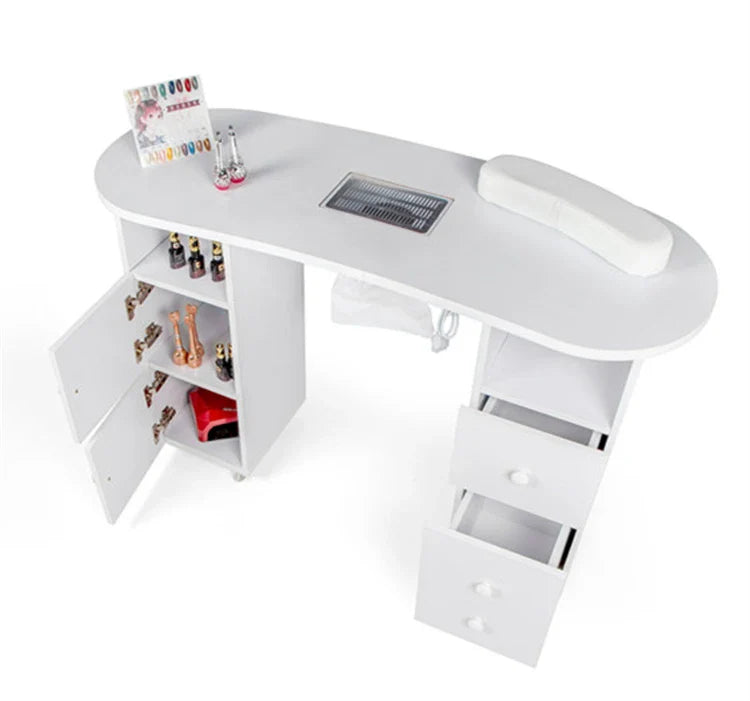 HKM-430099 Multi-functional Nail Salon Manicure Table with Drawers and Integrated Nail Cleaner