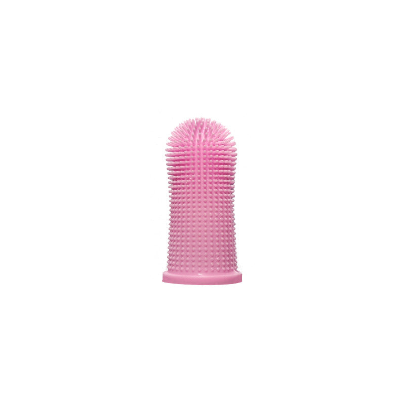 HKM-4301245 Soft Silicone Pet Finger Toothbrush for Effective Stain Removal and Gum Care with Case