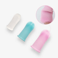 HKM-4301245 Soft Silicone Pet Finger Toothbrush for Effective Stain Removal and Gum Care with Case