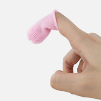 HKM-4301245 Soft Silicone Pet Finger Toothbrush for Effective Stain Removal and Gum Care with Case
