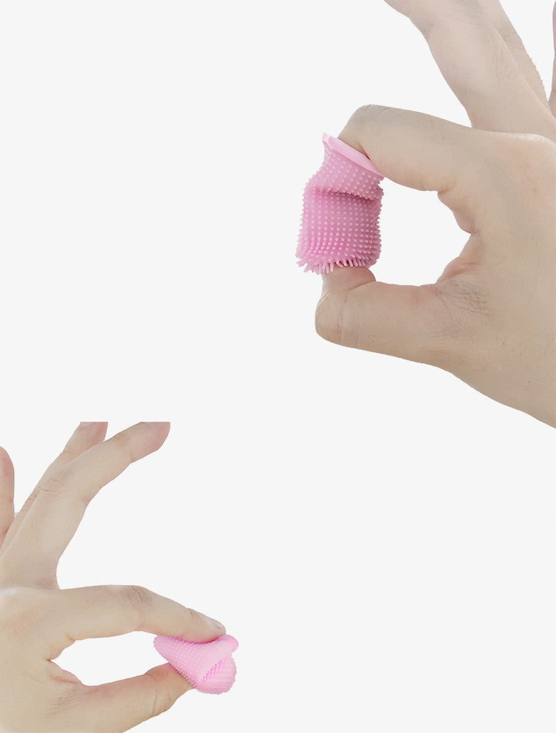 HKM-4301245 Soft Silicone Pet Finger Toothbrush for Effective Stain Removal and Gum Care with Case