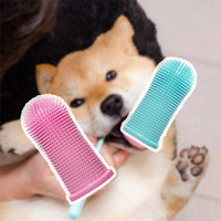 HKM-4301245 Soft Silicone Pet Finger Toothbrush for Effective Stain Removal and Gum Care with Case