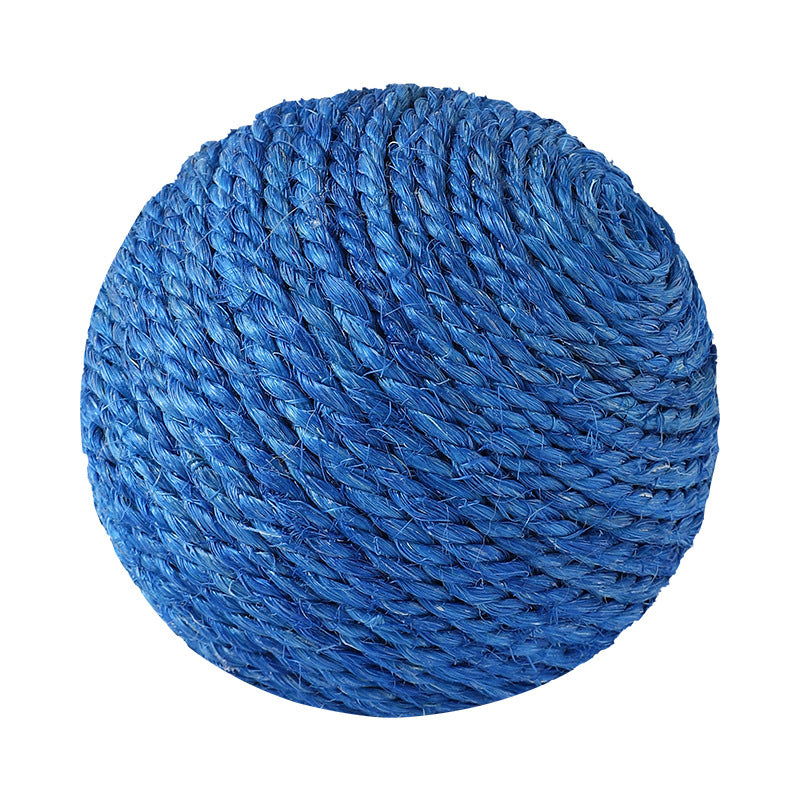 HKM-4302013 Sisal Rope Cat Toy Ball with Bell for Dental Health – 8cm in Various Colors