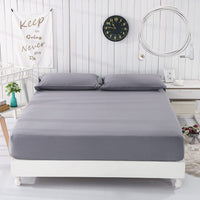 HKM-430227 Ground Gray Silver Cotton Fitted Sheet with Stripe Pattern - Modern Design in Multiple Sizes