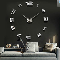 HKM-430227 Modern Oversized Acrylic Wall Clock for Living Room and Office - Decorative Mirror Design, 20 Inches
