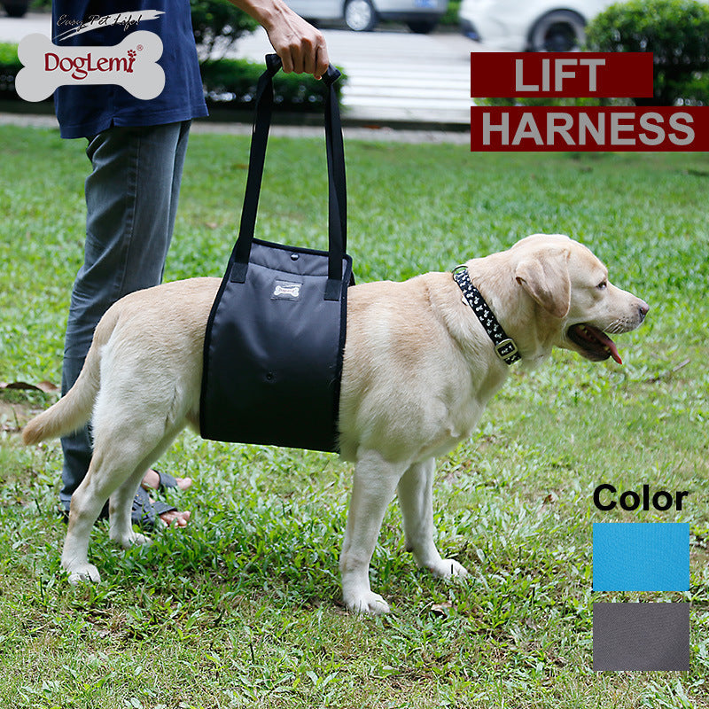 HKM-4302653 Dog Leg Injury Protection Walking Belt - Oxford Cloth & Mesh - Size S, M, L, XL - Blue & Gray Options