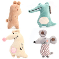 HKM-4303037 Plush Cat Toy with Catnip - Cute Bear, Kangaroo, Crocodile, and Mouse Designs