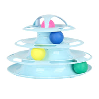HKM-4304189 Multi-Layer Cat Turntable Toy with Four Tracks - Engaging PP Pet Play Station for Cats