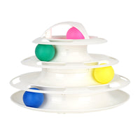 HKM-4304189 Multi-Layer Cat Turntable Toy with Four Tracks - Engaging PP Pet Play Station for Cats
