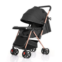 HKM-430419 High View 3-in-1 Folding Stroller with Sit-Lie Feature, Mosquito Nets, Storage Baskets, and Cup Holders