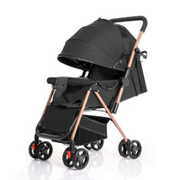 HKM-430419 High View 3-in-1 Folding Stroller with Sit-Lie Feature, Mosquito Nets, Storage Baskets, and Cup Holders