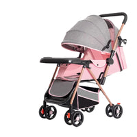 HKM-430419 High View 3-in-1 Folding Stroller with Sit-Lie Feature, Mosquito Nets, Storage Baskets, and Cup Holders