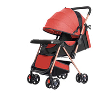 HKM-430419 High View 3-in-1 Folding Stroller with Sit-Lie Feature, Mosquito Nets, Storage Baskets, and Cup Holders