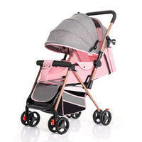 HKM-430419 High View 3-in-1 Folding Stroller with Sit-Lie Feature, Mosquito Nets, Storage Baskets, and Cup Holders