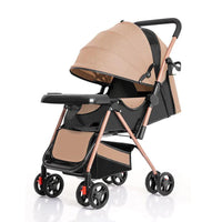 HKM-430419 High View 3-in-1 Folding Stroller with Sit-Lie Feature, Mosquito Nets, Storage Baskets, and Cup Holders