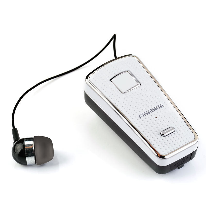 HKM-430419 Retractable Bluetooth Headset with V5.0, 10 Hours Talk Time, Black/White Colors