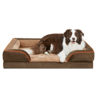 HKM-4304829 Removable and Washable U-Shaped Pet Sofa in Light Gray, Brown, and Dark Gray
