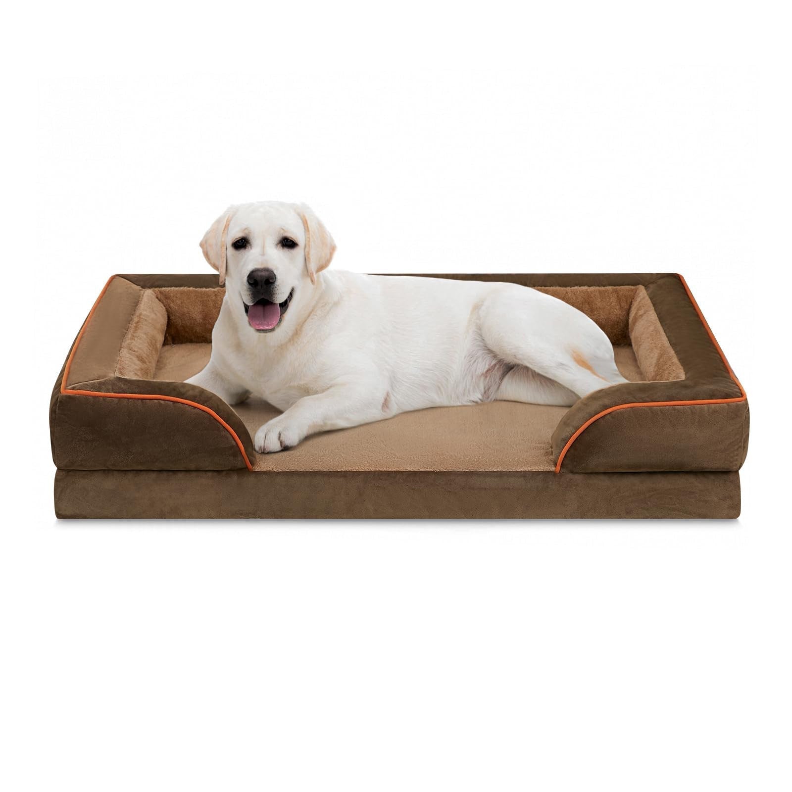 HKM-4304829 Removable and Washable U-Shaped Pet Sofa in Light Gray, Brown, and Dark Gray