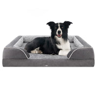 HKM-4304829 Removable and Washable U-Shaped Pet Sofa in Light Gray, Brown, and Dark Gray
