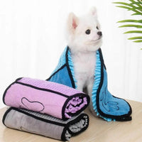 HKM-4306621 Soft Quick-Dry Dog Bath Towel - Absorbent Pet Cleaning Robe, Durable Fiber Design, 62x23 CM