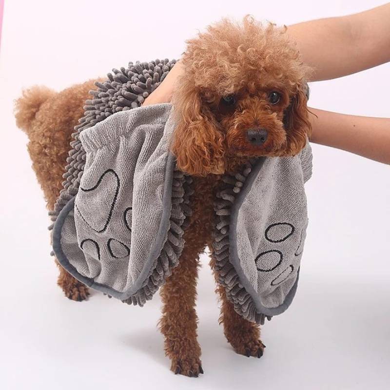 HKM-4306621 Soft Quick-Dry Dog Bath Towel - Absorbent Pet Cleaning Robe, Durable Fiber Design, 62x23 CM