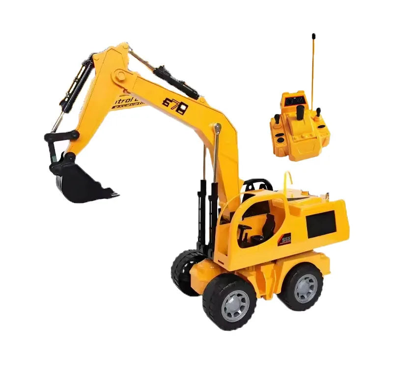 HKM-430803 Remote Control Excavator with Lights and USB Charging for Kids - 5 Channels, Indoor/Outdoor Use, Ages 5+