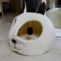 HKM-4309181 Cozy Beige Short Plush Pet Bed with Machine Washable Lining - 42X40X37 CM