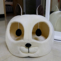 HKM-4309181 Cozy Beige Short Plush Pet Bed with Machine Washable Lining - 42X40X37 CM