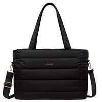 HKM-430931 Quilted Puffer Tote Bag for 15.6 to 17 Inch Laptops - Lightweight Office Shoulder Purse for Women