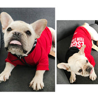 HKM-4309693 Terry Cotton Casual Letter Print Dog Sweater in Black and Red