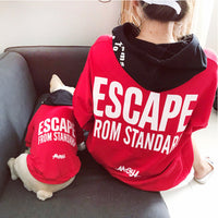 HKM-4309693 Terry Cotton Casual Letter Print Dog Sweater in Black and Red