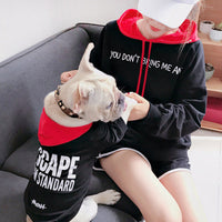 HKM-4309693 Terry Cotton Casual Letter Print Dog Sweater in Black and Red