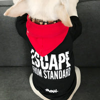 HKM-4309693 Terry Cotton Casual Letter Print Dog Sweater in Black and Red