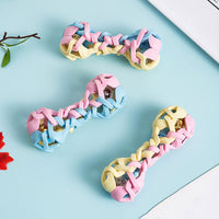 HKM-4309949 Macaron Woven Dog Toy with Sound and Light Features, TPR Material, 14.7x6.5cm