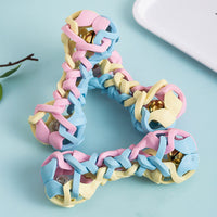 HKM-4309949 Macaron Woven Dog Toy with Sound and Light Features, TPR Material, 14.7x6.5cm