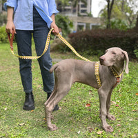 HKM-4310589 I-Shaped Pet Chest Harness with Leash and Collar in Multiple Colors