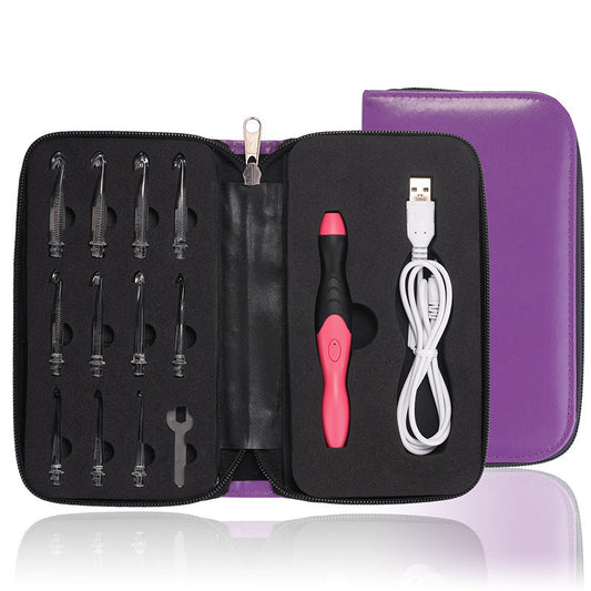 HKM-431059 Rechargeable Crochet Hook with Interchangeable Heads and USB Charging - 11 Hook Sizes Included