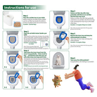HKM-4312381 Reusable Cat Toilet Training Kit with Litter Mat, Connected Inner Ring Design for Easy Use