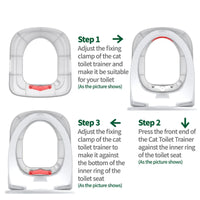 HKM-4312381 Reusable Cat Toilet Training Kit with Litter Mat, Connected Inner Ring Design for Easy Use