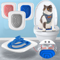 HKM-4312381 Reusable Cat Toilet Training Kit with Litter Mat, Connected Inner Ring Design for Easy Use