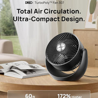 HKM-4312403 11 Inch Table Air Circulator Fan, 60ft Strong Airflow, 120° Adjustable Tilt, 20dB Low Noise, 3 Speed Settings, for Home and Office