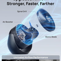 HKM-4312403 11 Inch Table Air Circulator Fan, 60ft Strong Airflow, 120° Adjustable Tilt, 20dB Low Noise, 3 Speed Settings, for Home and Office