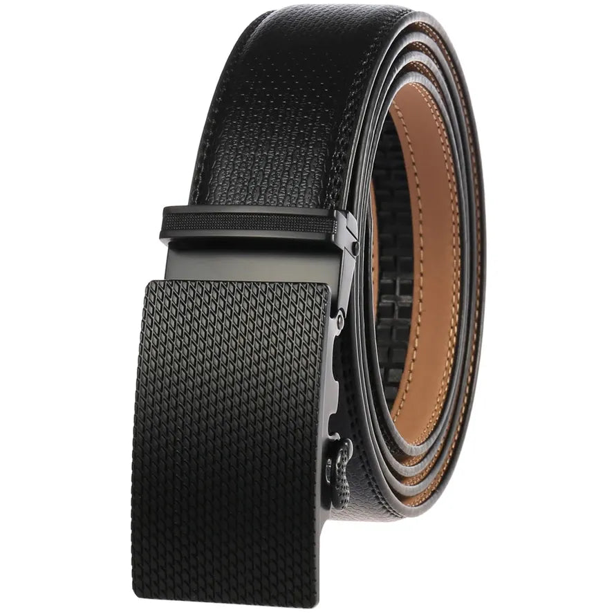HKM-431251 Two-Layer Leather Automatic Buckle Business Casual Belt - Model LY55-0031-1