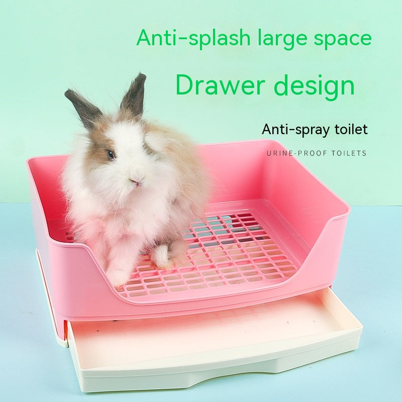 HKM-4312765 Rabbit Drawer Fence Toilet Anti-Spray - Plastic, 40x16x29cm, Available in Pink, Blue, Milky White